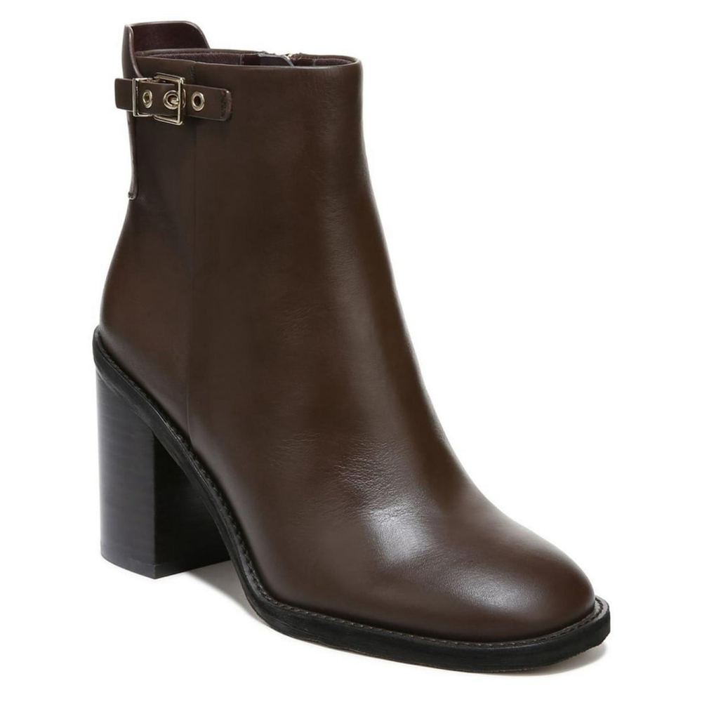 Franco Sarto Rivet LEATHER Buckle Ridding Boots Booties SZ 9.5 M Umber Brown - Picture 3 of 16